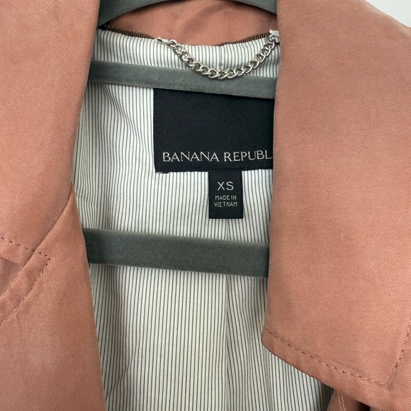 Banana Republic mauve/ rose brown Trench Coat Lightweight Cotton Blend - Picture 3 of 4